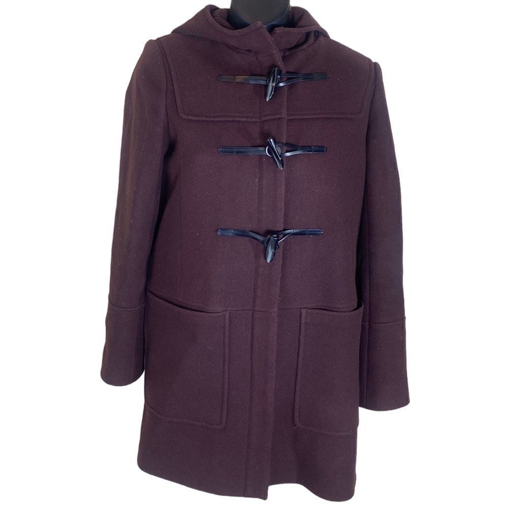 Theory camire honorum duffle coat burgundy wool/cashmere size P